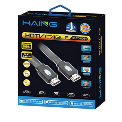 flat hdmi v1.4 cable high speed ethernet gold 3d hd hdtv lead 3m