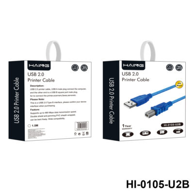 usb 2.0 a b cable blue 1.5m