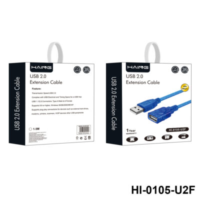 usb 2.0 a f cable blue 1.5m