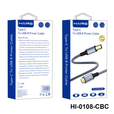 type c to usb b printer cable 1.8m 3m