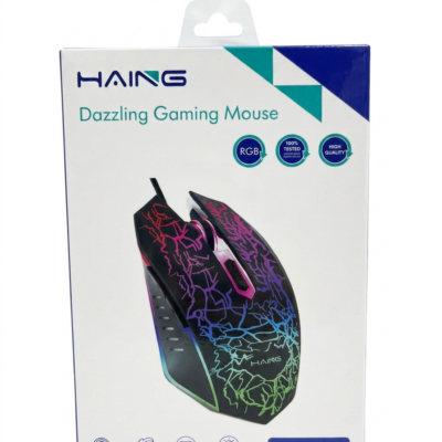 HAING HI-GM200 RGB Gaming Mouse – Wired USB Optical Mouse with LED RGB Lighting for PC & Laptop